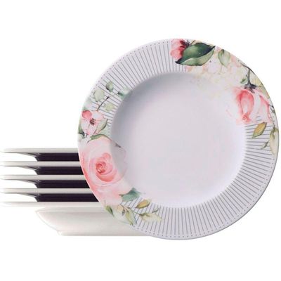Kit Jogo Prato Fundo Sopa 2 Pçs 2 Pessoas Chá Ornatta 23cm