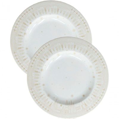 Jogo Prato Sobremesa Lanche 6 Pessoas 6pçs Capodanno 21cm