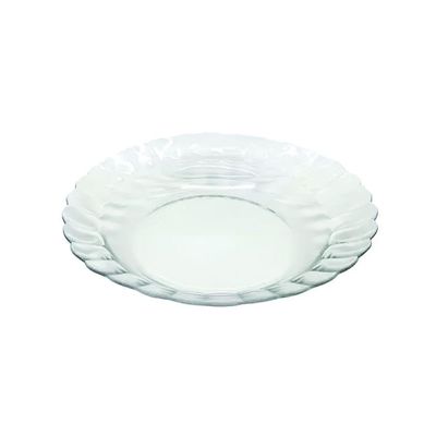 Kit Jogo Pratos Fundo Sopa Transparente 8 Peças 22,4cm