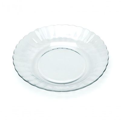 Kit Jogo Pratos Fundo Sopa Transparente 8 Peças 22,4cm