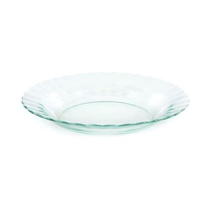 Kit Jogo Pratos Fundo Sopa Transparente 8 Peças 22,4cm