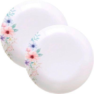 Kit Jogo De Pratos Fundo Sopa 8 Pessoas 8pçs Floratta 22cm