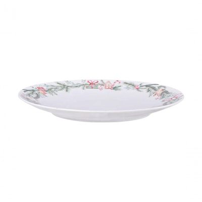 Jogo Prato Sobremesa Lanche 8 Pessoas 8pçs Noite Feliz 21cm