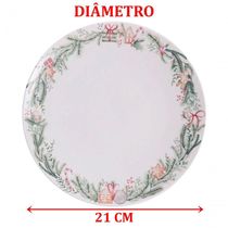 Jogo Prato Sobremesa Lanche 2 Pessoas 2pçs Noite Feliz 21cm