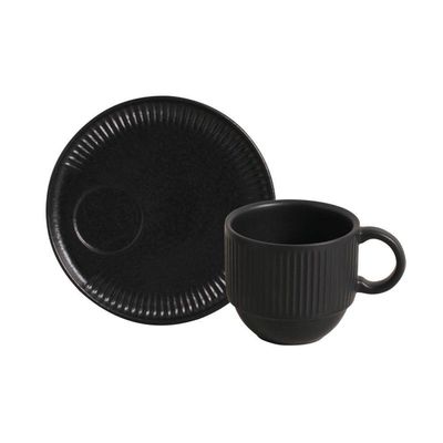 Aparelho De Jantar 30 Peças Linhas Preto Matte Porto Brasil