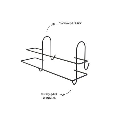 Toalheira Duplo Para Box De Banheiro - Stolf Preto