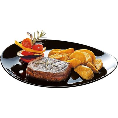Luminarc Friend'S Time Prato Steak 3X30X26Cm Vidro Temperado Preto
