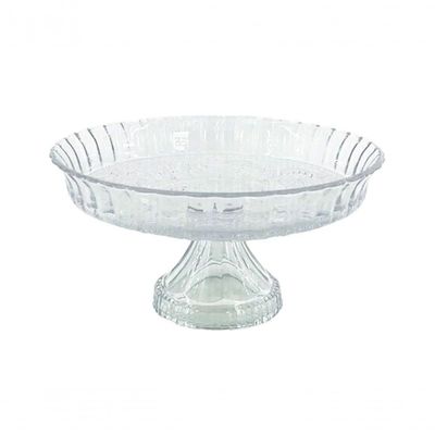 Prato Para Bolo Vidro C/ Pe 30cm