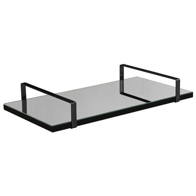 Bandeja Espelhada 25x50cm Borda Infinita Alça Preta