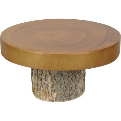 Prato Para Doces Boleira Home&co Com Pé Madeira 11x22x22cm Natural