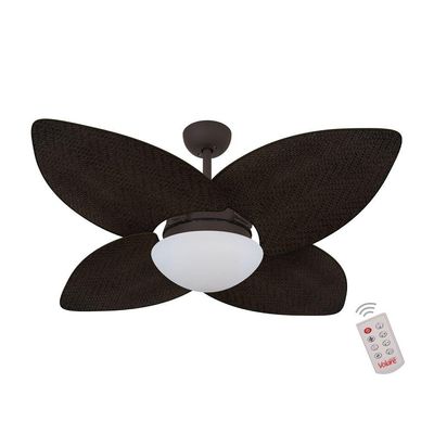 Ventilador De Teto Marrom Texturizado 4 Pás 220v C/ Controle 220V