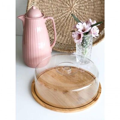 Prato Com Cúpula Em Bambu Ecokitchen 27,5x9cm Mimo Style