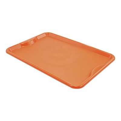 Conjunto 10 Bandejas Plásticas Self-service Refeição 48 X 32,5 X 2 Br-100 Laranja - Della Plast