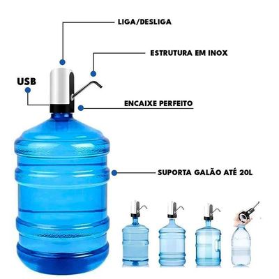 Bomba De Agua Para Bebedouro Galao Eletrico Usb Automática