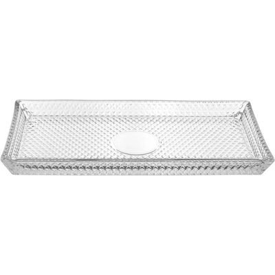 Prato Retangular Home&co Vidro 2x28x14cm Transparente Bandeja Para Servir