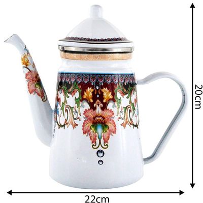Bule Premium Aço Esmaltada 22cm Lotus Indiana 1,2l