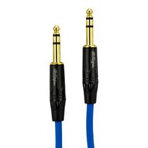 Cabo P10 Para P10 Estereo Profissional - Azul 2 Metros