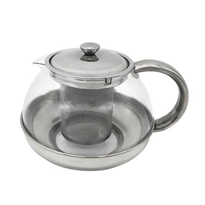 Bule Para Chá Com Infusor Vidro/inox 800ml