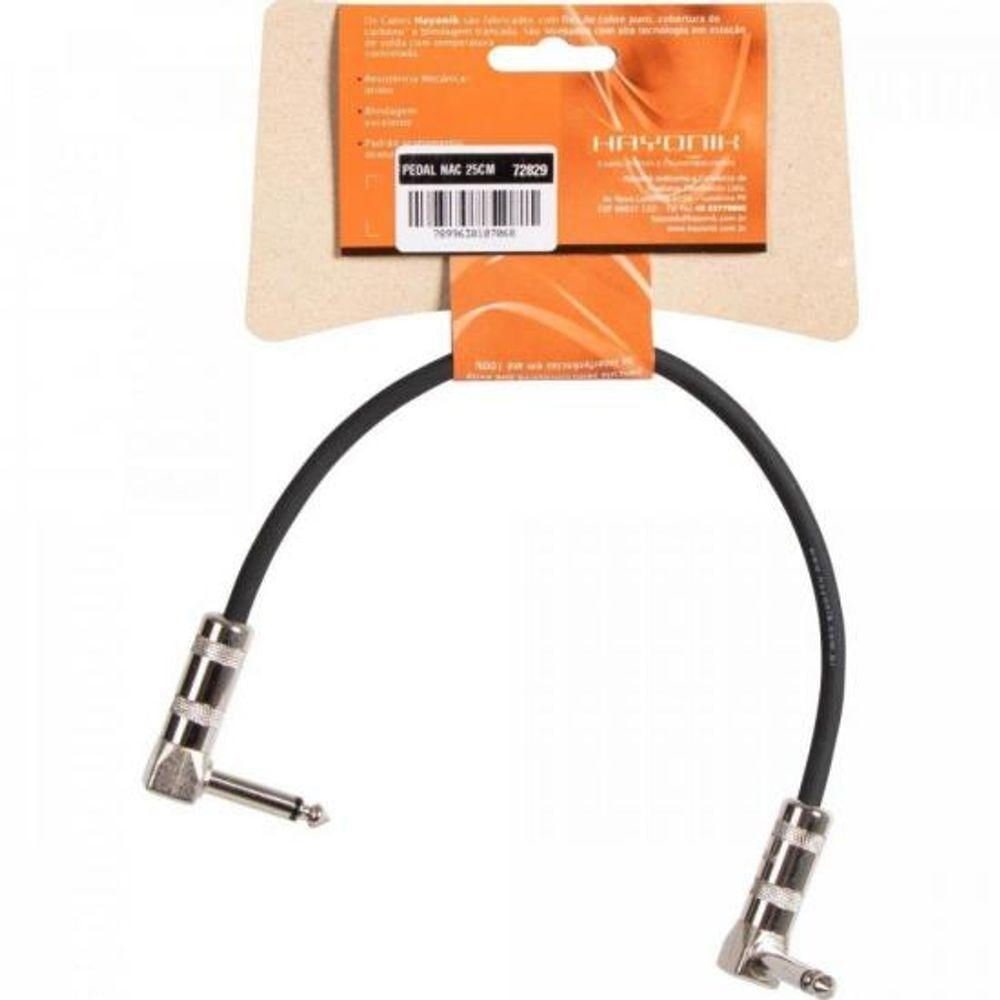 Cabo Para Pedal Hayonik Linha Brasil P10 X P10 90° 25cm Preto