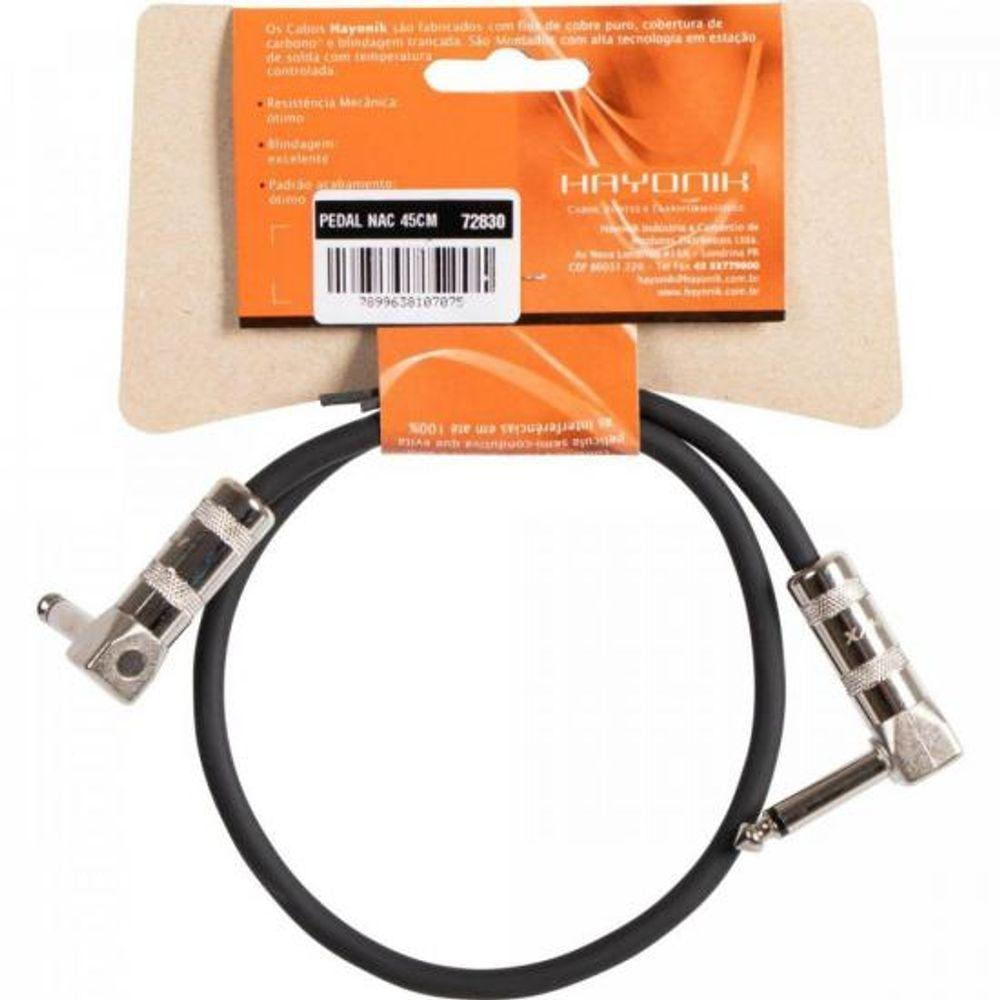Cabo Para Pedal Hayonik Linha Brasil P10 X P10 90° 45cm Preto