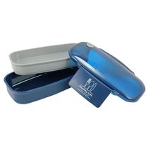 Kit Fitness Bolsa Térmica C- 2 Compartimentos E Marmita 2 Andares Com Garrafa E Porta Talher Azul