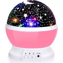 Star Master Projetor Luminária Abajur Céu Estrelado Rosa