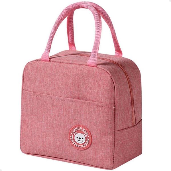 Bolsa Térmica Marmita Lorben Sacola Lancheira Marmiteira Academia Passeios Escola Rosa
