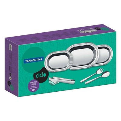 Kit Para Servir Tramontina Ciclo Em Aço Inox 6 Peças Tramontina