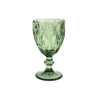 Conjunto De Taças De Vidro Para água 6 Peças 325 Ml Diamonds Verde Lyor
