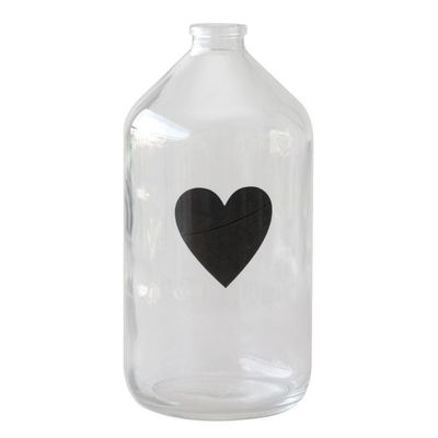 Vaso Garrafa De Vidro Com Luz Led Coração Decoração