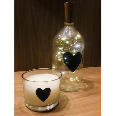 Vaso Garrafa De Vidro Com Luz Led Coração Decoração