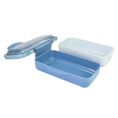 Conjunto De Bolsa Térmica Com Pote De Marmita, Porta Escova E Pasta De Dente E Garrafa 500ml Azul