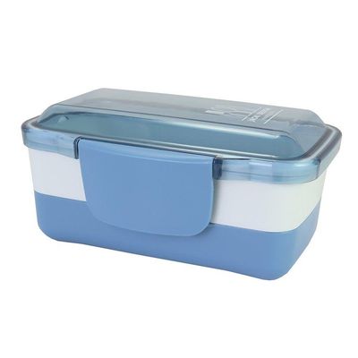 Conjunto De Bolsa Térmica Com Pote De Marmita, Porta Escova E Pasta De Dente E Garrafa 500ml Azul
