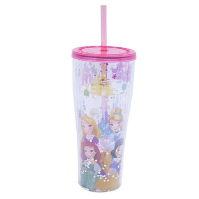 Copo Com Canudo Princesas Disney 360ml - Disney