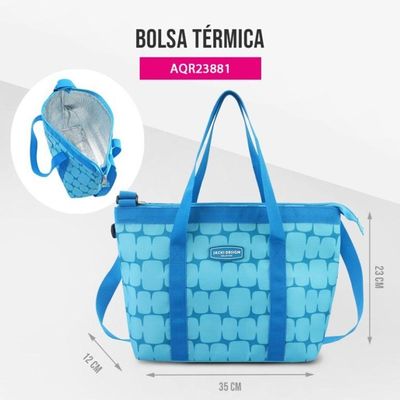Conjunto De Bolsa Térmica Com Marmite E Garrafa Elementos Azul