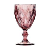 Conjunto De Taças De Vidro Para água 6 Peças 325 Ml Diamonds Rosa Lyor