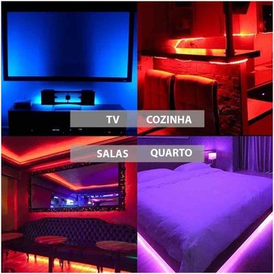 Fita Led Smart Aplicativo App Celular 20 Metros Cores Rgb Ajustavel Fio De Fada Pisca Pisca