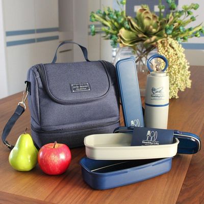 Bolsa Térmica C/ 2 Compartimentos Concept Mais Jacki Design Azul