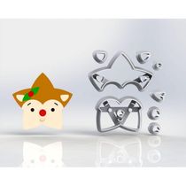 Cortador Natal Estrela Cervo Modular Tamanho 7cm