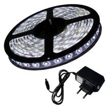 Fita Led 5050 Branco Frio Rolo 5M Com Fonte 12V 5A