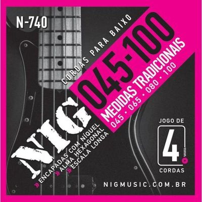 Encordoamento Para Baixo 4 Cordas .045 N740 Nig.