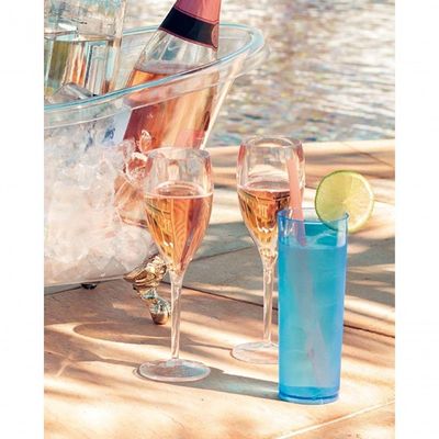Conjunto 5 Copos Long Drink Gin Eventos Festas 330ml Boccati Cor:verde