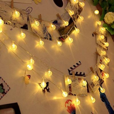 Solar Pisca-pisca 50 Bolas Led Solar Natal Luz Branco Quente