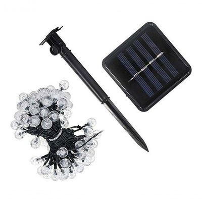 Solar Pisca-pisca 50 Bolas Led Solar Natal Luz Branco Quente