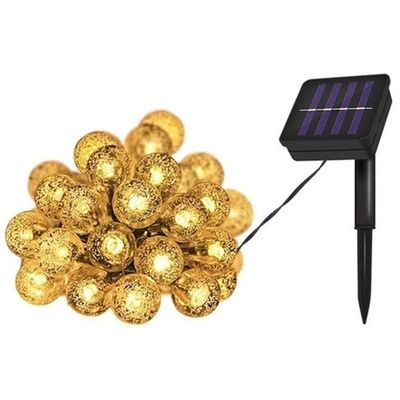 Solar Pisca-pisca 50 Bolas Led Solar Natal Luz Branco Quente