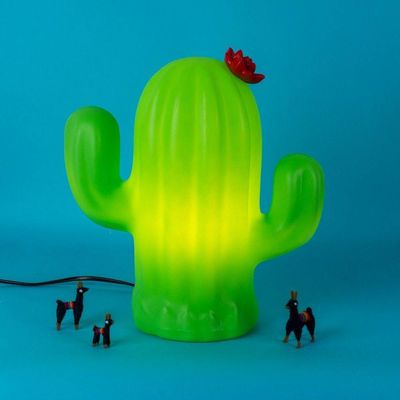 Luminária Abajur De Led Cactus Flor Bivolt
