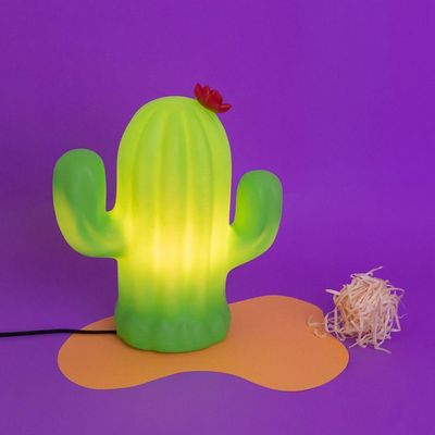 Luminária Abajur De Led Cactus Flor Bivolt