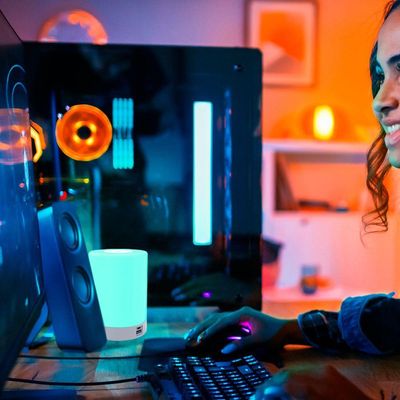 Luminária De Mesa Taschibra Atmosphere Rgb Led Usb Recarregável