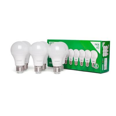 Kit 6 Lâmpadas Led Taschibra Tkl 60 9w E27 Bivolt 6500k Luz Branca