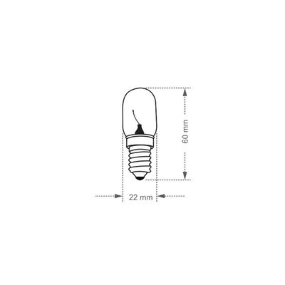 Lâmpada Incandescente Taschibra T22 Para Microondas 15w E14 2700k Luz Amarela 220v